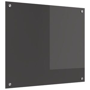 Imagine vidaXL Panou de bucătărie Gri închis 70 x 60 cm sticlă securizată