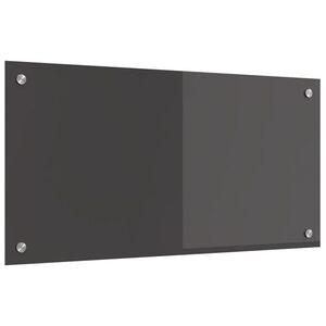 Imagine vidaXL Panou de bucătărie Gri închis 80 x 40 cm sticlă securizată