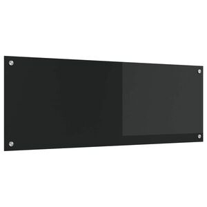 Imagine vidaXL Panou de bucătărie Negru 110 x 40 cm sticlă securizată