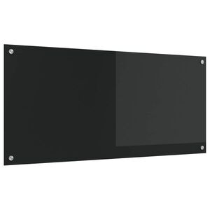 Imagine vidaXL Panou de bucătărie Negru 110 x 50 cm sticlă securizată