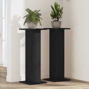 Imagine vidaXL Suport pentru plante 2 buc. Stejar Negru 30 x 30 x 80 cm