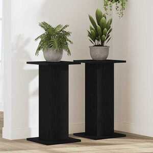 Imagine vidaXL Suport pentru plante 2 buc. Stejar Negru 30 x 30 x 60 cm
