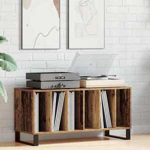 Imagine vidaXL Dulap pentru discuri de vinil Lemn vechi 100 x 38 x 48 cm