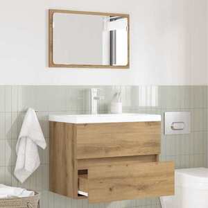 Imagine vidaXL Set de mobilier pentru baie 2 buc. Stejar Artizanal