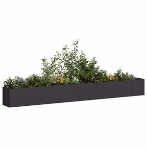 Imagine vidaXL Jardinier negru 360x40x40 cm Oțel laminat la rece