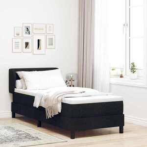 Imagine vidaXL Pat cu arcuri cu headboard Negru 80 x 200 cm țesătură