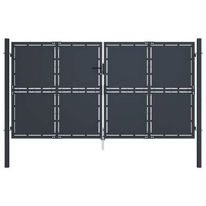 Imagine vidaXL Poartă de grădină din oțel 300x175 cm antracit