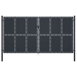Imagine vidaXL Poartă de grădină din oțel 400x200 cm antracit