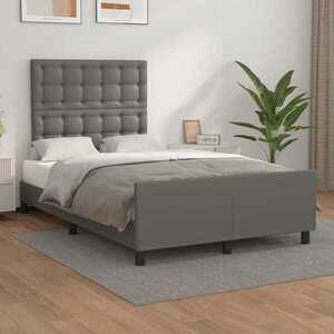 Imagine vidaXL Cadru de pat fără saltea gri 120x190 cm piele artificială