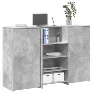 Imagine vidaXL Birou de recepție Gri beton 155x50x103, 5 cm Lemn prelucrat