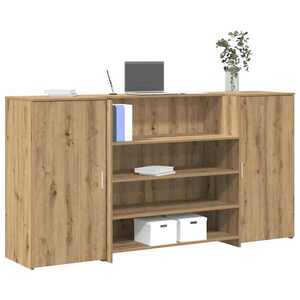 Imagine vidaXL Birou de recepție Stejar Artisan 200x50x103, 5 cm Lemn prelucrat