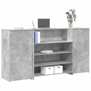 Imagine vidaXL Birou de recepție Gri beton 200x50x103, 5 cm Lemn prelucrat