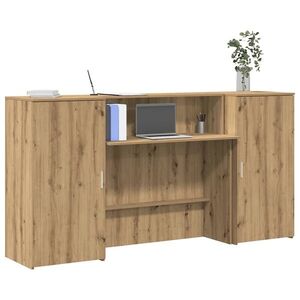 Imagine vidaXL Birou de recepție Stejar Artisan 200x50x103, 5 cm Lemn prelucrat