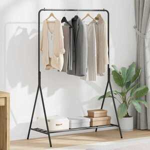 Imagine vidaXL Suport pentru Hârtie cu depozitare Negru 100 x 56 x 154 cm Oțel
