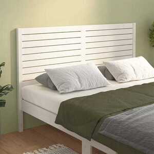 Imagine vidaXL Tăblie de pat, alb, 206x4x100 cm, lemn masiv de pin