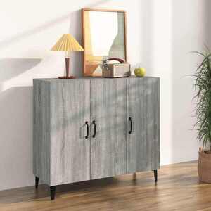 Imagine vidaXL Servantă, gri sonoma, 90x34x80 cm, lemn compozit