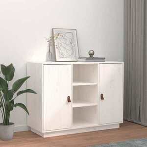Imagine vidaXL Dulap, alb, 100x40x75 cm, lemn masiv de pin