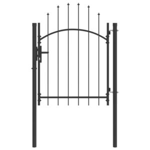 Imagine vidaXL Poartă de grădină WOERDEN 150 x 100 cm Oțel Gri Blocat
