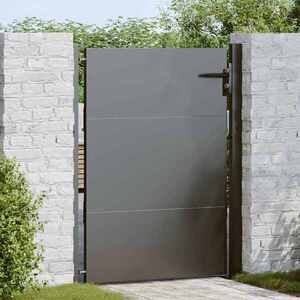 Imagine vidaXL Poartă de grădină Negru 105 x 130 cm Oțel vopsit electrostatic