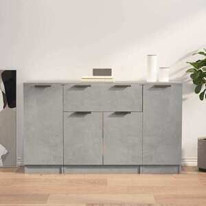 Imagine vidaXL Servante, 3 piese, gri beton, lemn prelucrat