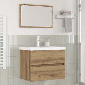 Imagine vidaXL Set de mobilier pentru baie 3 buc. Stejar Artizanal