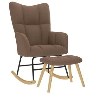 Imagine vidaXL Scaun balansoar cu suport picioare, maro, material textil