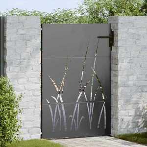 Imagine vidaXL Poartă de grădină Negru 85 x 125 cm Oțel vopsit în pulbere