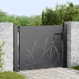 Imagine vidaXL Poartă de grădină 110 x 105 cm Oțel vopsit în pulbere Blocat