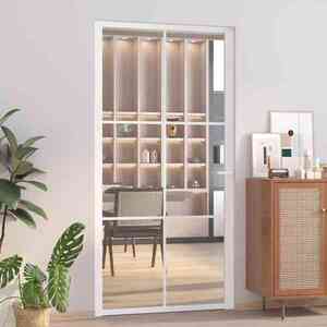 Imagine vidaXL Ușă de interior, 102, 5x201, 5 cm, alb, sticlă ESG și aluminiu