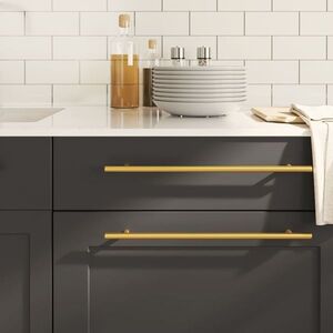 Imagine vidaXL Mânere de dulap, 10 buc., auriu, 320 mm, oțel inoxidabil