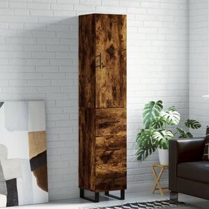 Imagine vidaXL Dulap înalt, stejar fumuriu, 34, 5x34x180 cm, lemn prelucrat