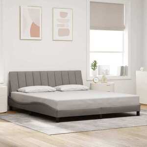 Imagine vidaXL Cadru de pat fără saltea, Hanko, gri taupe, 180x200 cm, textil
