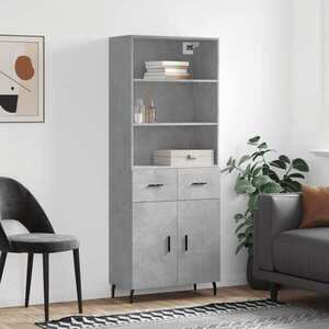 Imagine vidaXL Dulap înalt, gri beton, 69, 5x34x180, lemn compozit