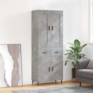 Imagine vidaXL Dulap înalt, gri beton, 69, 5x34x180, lemn compozit