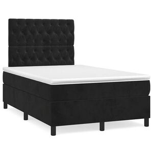 Imagine vidaXL Pat box spring cu saltea, negru, 120x190 cm, catifea