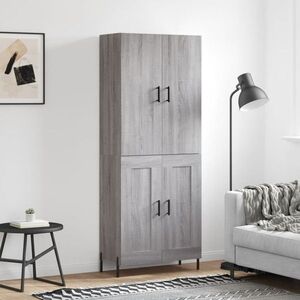Imagine vidaXL Dulap înalt, gri sonoma, 69, 5x34x180 cm, lemn compozit