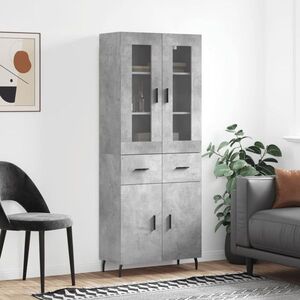 Imagine vidaXL Dulap înalt, gri beton, 69, 5x34x180, lemn compozit