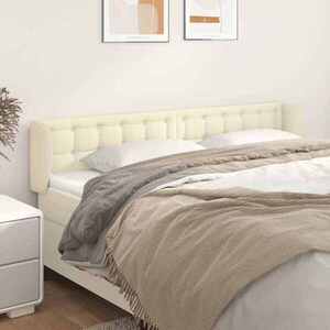 Imagine vidaXL Tăblie de pat cu aripioare crem 183x23x78/88 cm piele ecologică