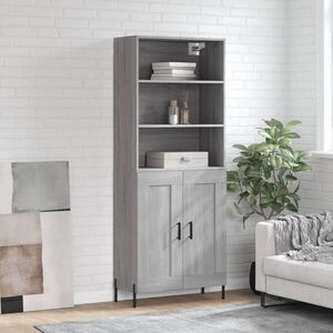 Imagine vidaXL Dulap înalt, gri sonoma, 69, 5x34x180 cm, lemn compozit