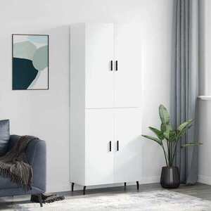 Imagine vidaXL Dulap înalt, alb, 69, 5x34x180 cm, lemn compozit