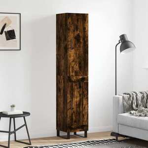 Imagine vidaXL Dulap înalt, stejar fumuriu, 34, 5x34x180 cm, lemn prelucrat