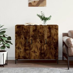 Imagine vidaXL Dulap, stejar fumuriu, 90x34x80 cm, lemn compozit