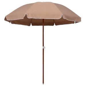 Imagine vidaXL Umbrelă de soare de grădină, stâlp din oțel, taupe, 240 cm