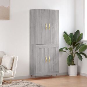 Imagine vidaXL Dulap înalt, gri sonoma, 69, 5x34x180 cm, lemn compozit