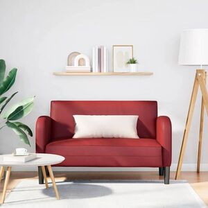 Imagine vidaXL Canapea cu rădăcină roșu vin 110 cm piele artificială