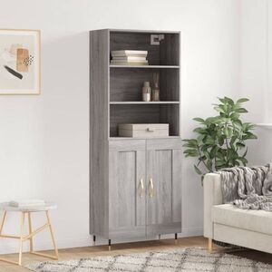 Imagine vidaXL Dulap înalt, gri sonoma, 69, 5x34x180 cm, lemn compozit