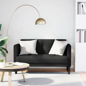 Imagine vidaXL Canapea loveseat, negru, 111 cm, textil