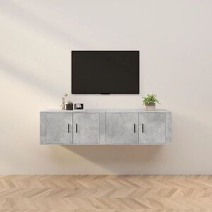 Imagine vidaXL Dulapuri TV montate pe perete, 2 buc., gri beton, 80x34, 5x40 cm