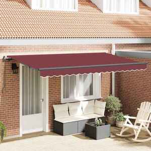 Imagine vidaXL Copertină retractabilă Burgundy 350 x 200 cm țesătură