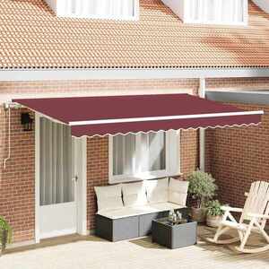 Imagine vidaXL Copertină retractabilă Burgundy 350 x 200 cm țesătură